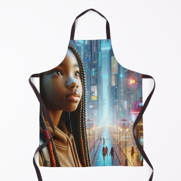 Item preview, Futuristic City: A Young African American Girl Dreamer's Eyes designed and sold by mymagicstoreus.