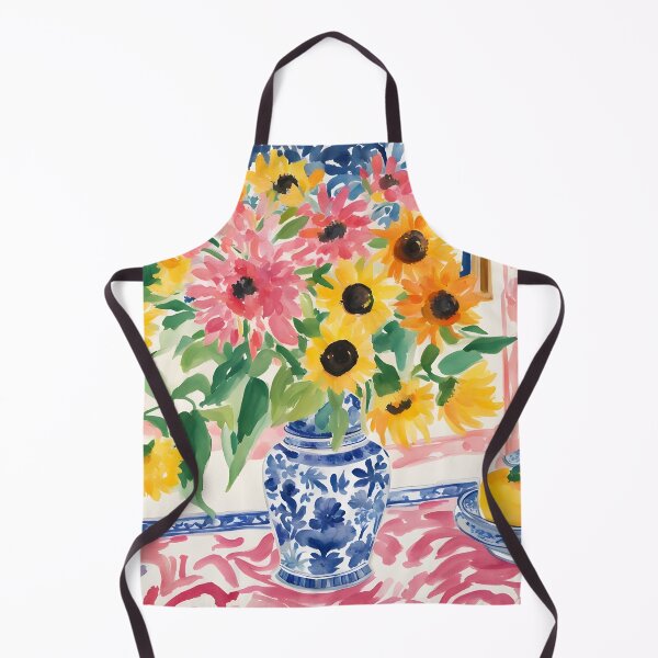 Item preview, Sunflowers in chinoiserie jar designed and sold by SophieClimaArt.