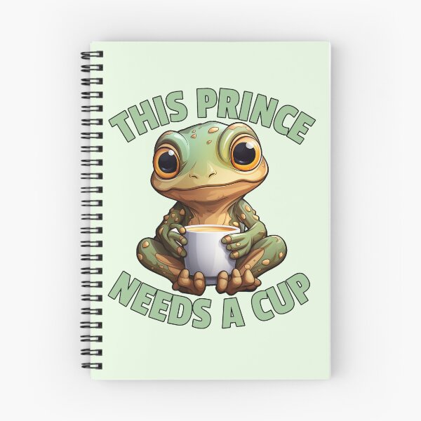 Item preview, This Prince Needs A Cup - Funny Kawaii Coffee frog designed and sold by JayCally.