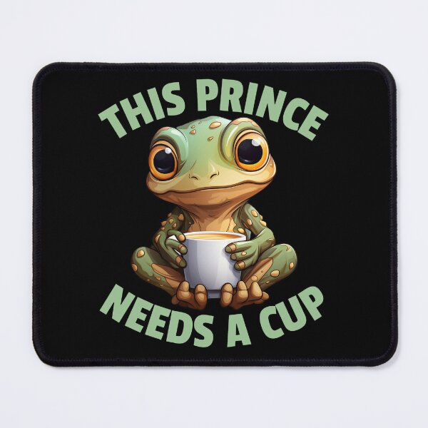 Item preview, This Prince Needs A Cup - Funny Kawaii Coffee frog designed and sold by JayCally.