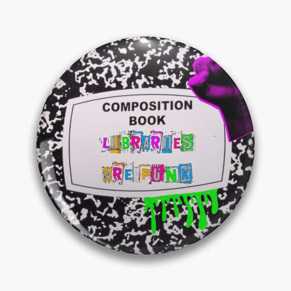 Item preview, Libraries are punk - composition book designed and sold by BitofLiz.