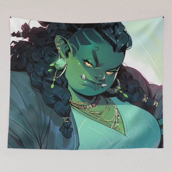 Item preview, Powerful Fantasy Orc Anime Girl designed and sold by bubblegoth.