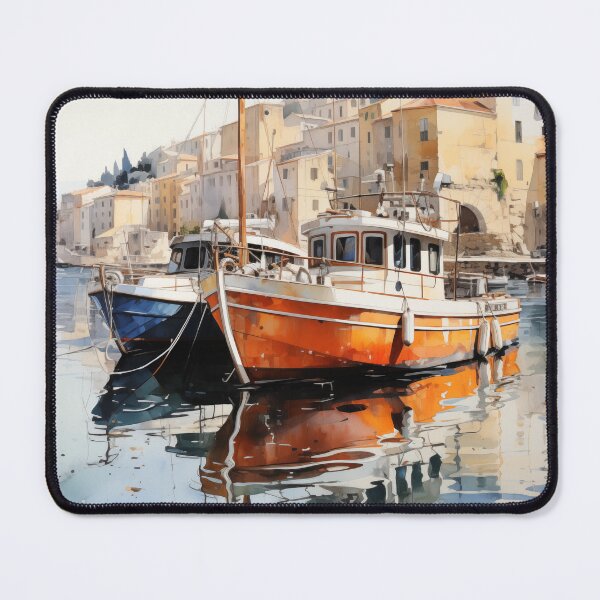 Item preview, Boats in harbor designed and sold by ViktorLevi.
