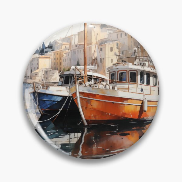 Item preview, Boats in harbor designed and sold by ViktorLevi.