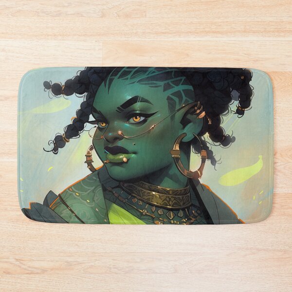 Item preview, Green Skinned Forest Guardian Anime Girl designed and sold by bubblegoth.