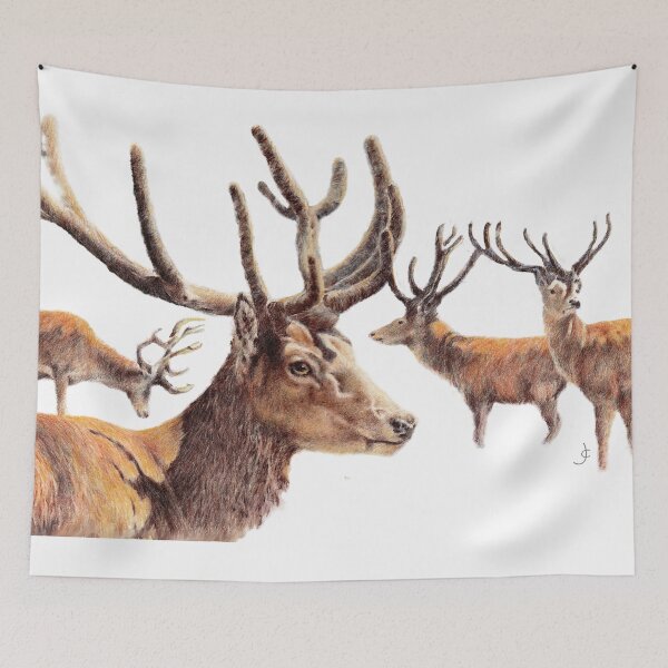 Item preview, Woburn Abbey deer park mixed media drawing for charity designed and sold by JayTCee.