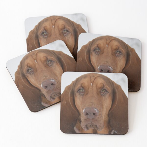 Item preview, Beautiful bloodhound, against white snow. designed and sold by Shyenne  Moran.