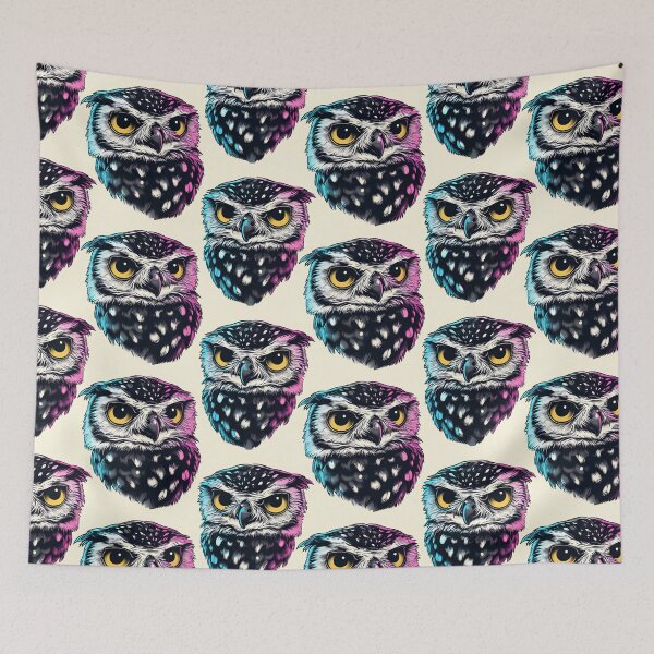 Item preview, Neon Colored Owls Pattern designed and sold by randrdesign.