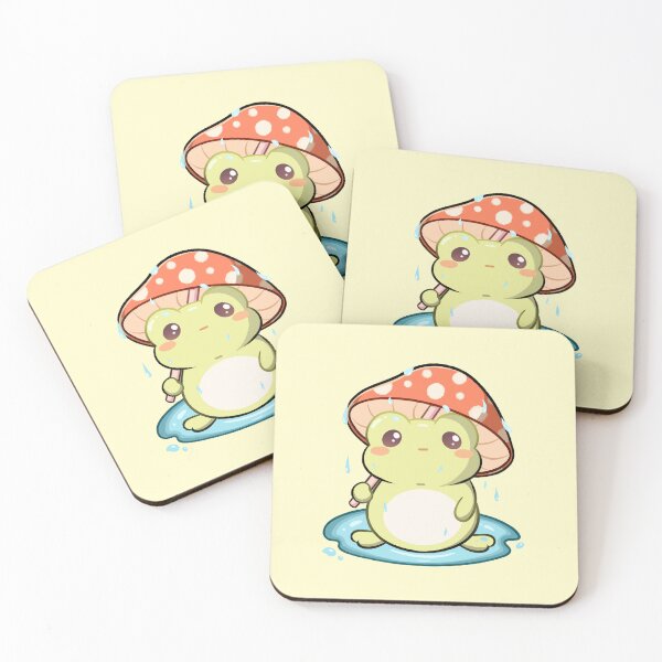 Item preview,  frog in the rain and mushroom designed and sold by belhatriz.