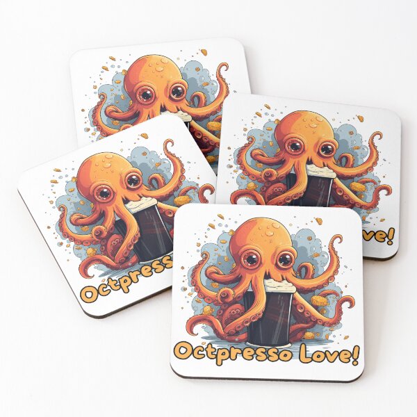 Item preview, Octpresso Love! - Cute Funny Kawaii Coffee Octopus designed and sold by JayCally.