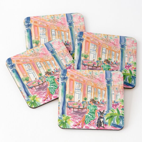 Item preview, Waiting to check-in, whimsical watercolor painting designed and sold by SophieClimaArt.