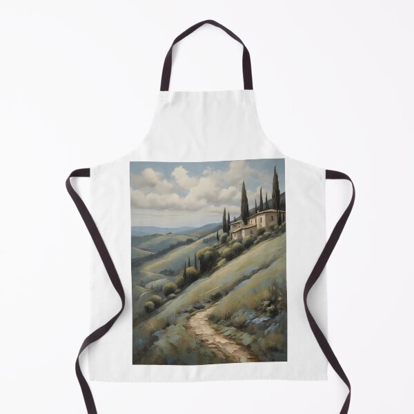 Item preview, A hilly landscape with a country house in Tuscany, vintage oil painting designed and sold by CreativeSparkzz.