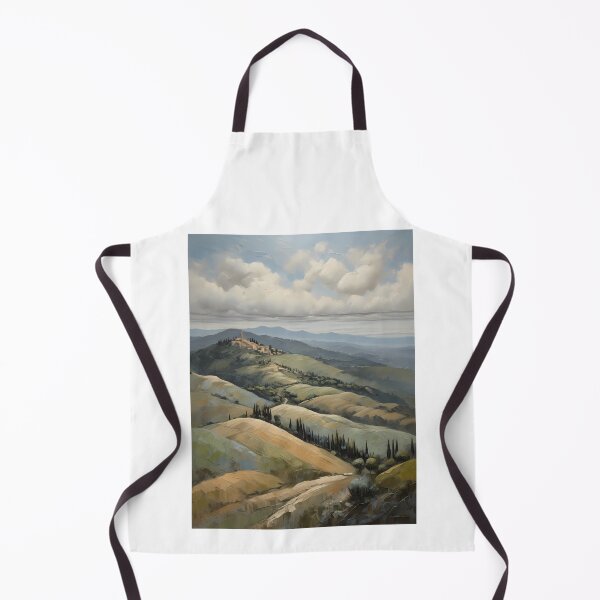 Item preview, A hilly landscape with a village in Tuscany, vintage oil painting designed and sold by CreativeSparkzz.