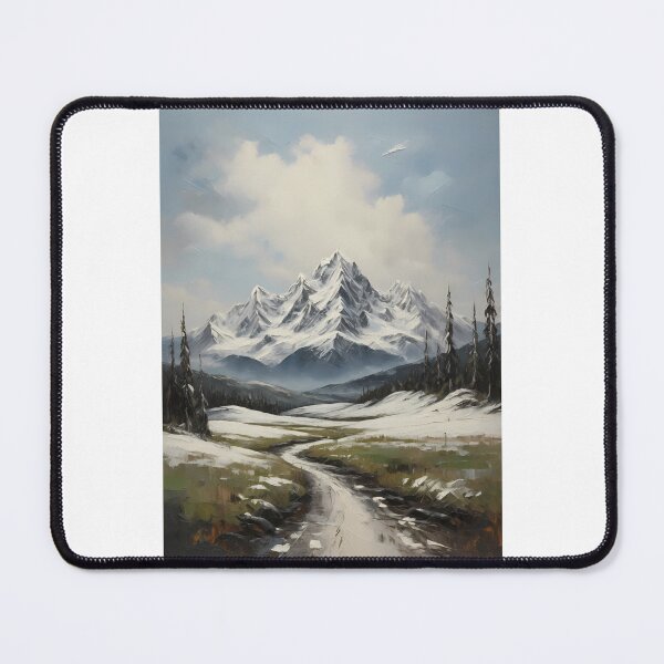 Item preview, A snow capped mountain, vintage oil painting designed and sold by CreativeSparkzz.