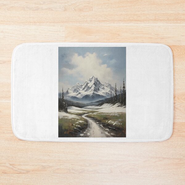 Item preview, A snow capped mountain, vintage oil painting designed and sold by CreativeSparkzz.