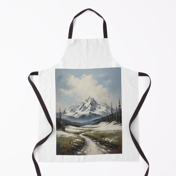 Item preview, A snow capped mountain, vintage oil painting designed and sold by CreativeSparkzz.
