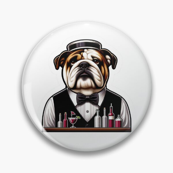 Item preview, Fancy Bulldog Bartender mixing drinks designed and sold by BrinaandPops.