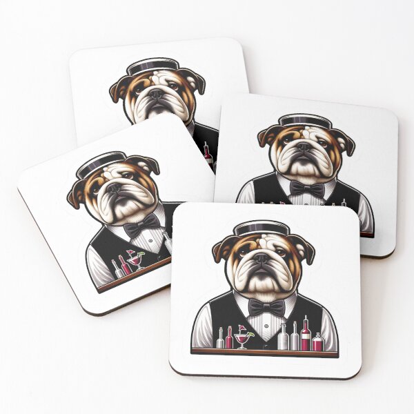 Item preview, Fancy Bulldog Bartender mixing drinks designed and sold by BrinaandPops.