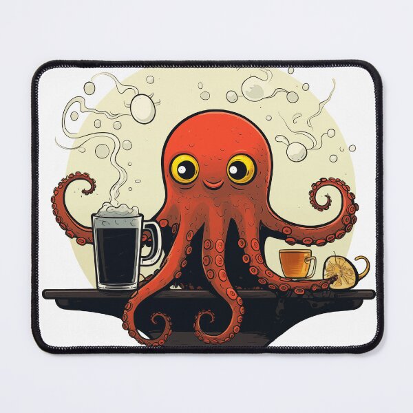 Item preview, Cute Funny Cartoon Retro Coffee Octopus designed and sold by JayCally.