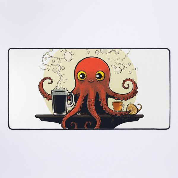 Item preview, Cute Funny Cartoon Retro Coffee Octopus designed and sold by JayCally.
