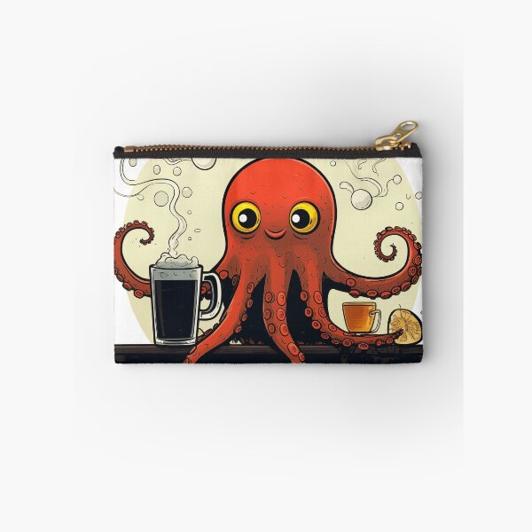 Item preview, Cute Funny Cartoon Retro Coffee Octopus designed and sold by JayCally.