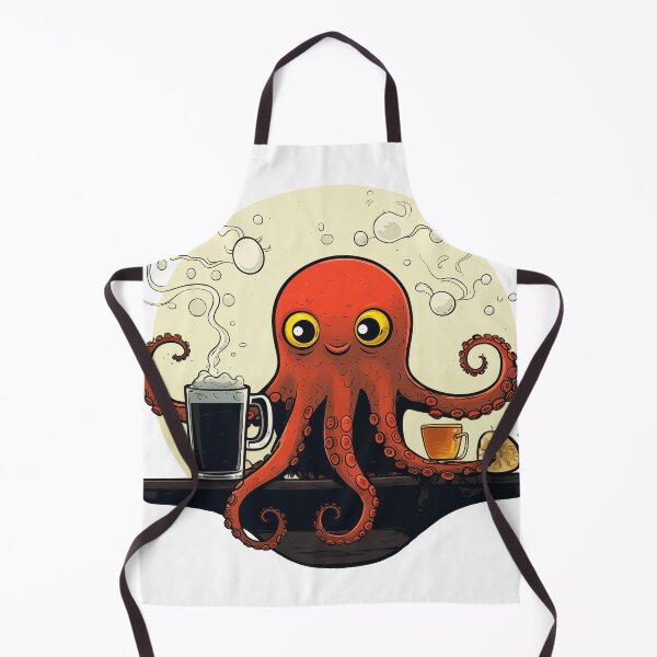 Item preview, Cute Funny Cartoon Retro Coffee Octopus designed and sold by JayCally.