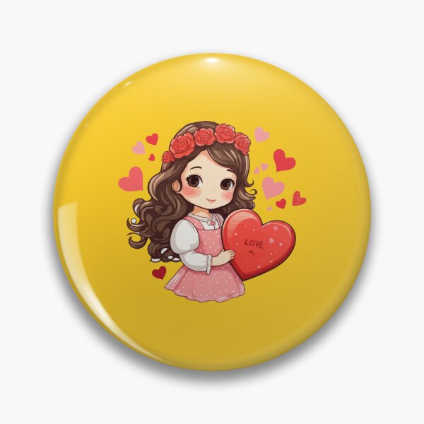 Item preview, Niña corazones sonrojada designed and sold by StickerLab4.