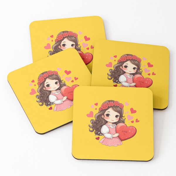 Item preview, Girl with hearts blushing designed and sold by StickerLab4.