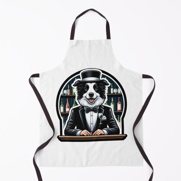 Item preview, Fancy Border Collie Bartender mixing drinks designed and sold by BrinaandPops.