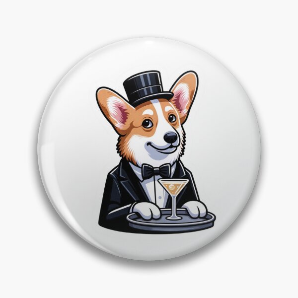 Item preview, Fancy Corgi Bartender mixing drinks designed and sold by BrinaandPops.