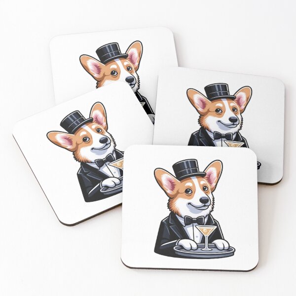 Item preview, Fancy Corgi Bartender mixing drinks designed and sold by BrinaandPops.