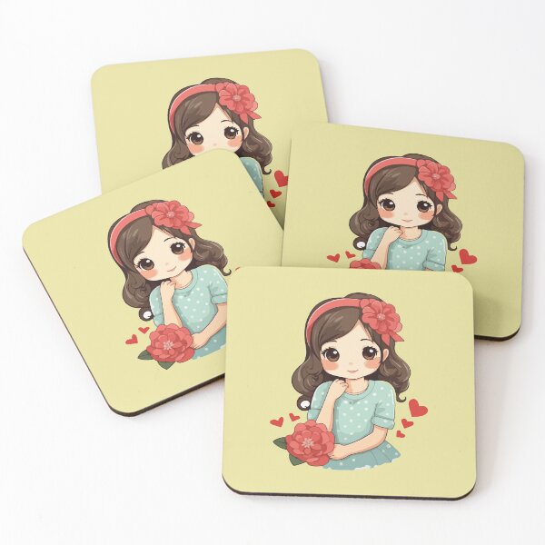 Item preview, Adorable girl with rose ribbon designed and sold by StickerLab4.