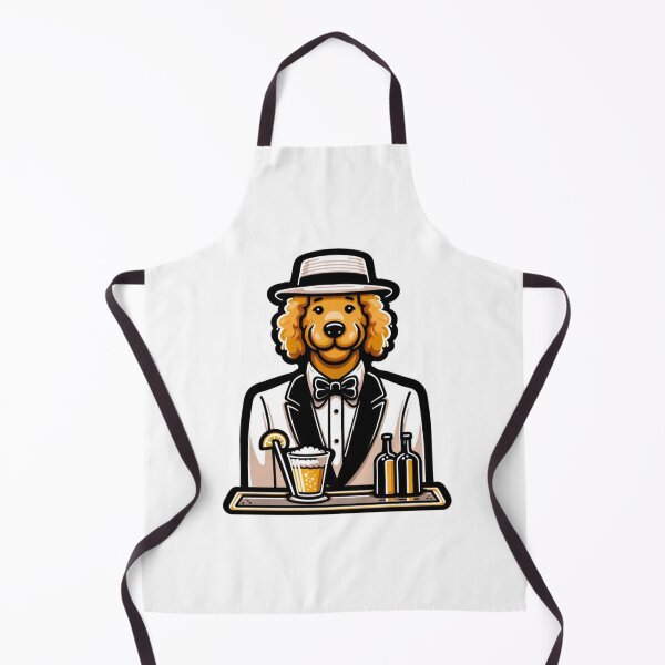 Item preview, Fancy Golden Doodle Bartender mixing drinks designed and sold by BrinaandPops.