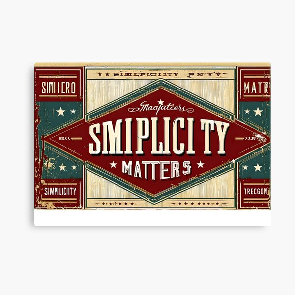 Vista previa del artículo con la obra «La simplicidad vintage importa», diseñado y vendido por KriticalDesigns.