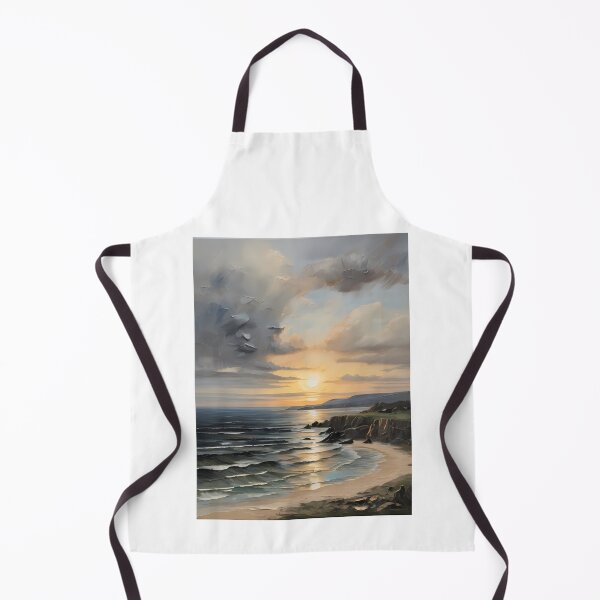 Artikelvorschau, Der Sonnenuntergang an einer wunderschönen Küste, Vintage Ölgemälde entworfen und verkauft von CreativeSparkzz.