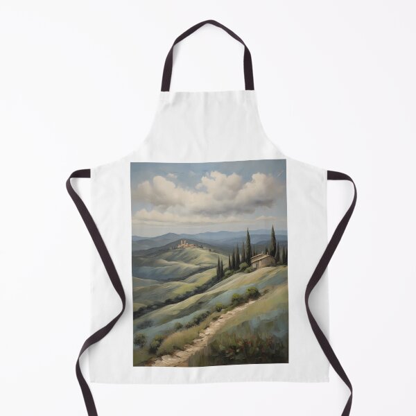 Item preview, A hilly landscape with a country house in Tuscany, vintage oil painting designed and sold by CreativeSparkzz.