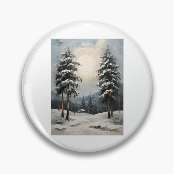 Item preview, A snowy landscape in the mountains, vintage oil painting designed and sold by CreativeSparkzz.