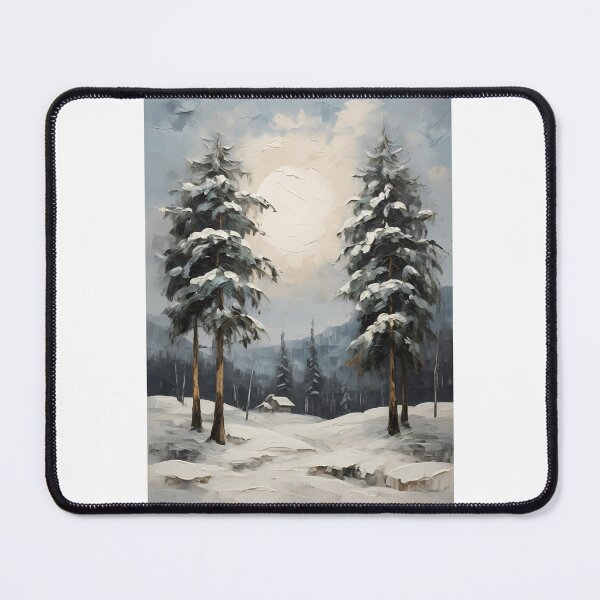 Item preview, A snowy landscape in the mountains, vintage oil painting designed and sold by CreativeSparkzz.