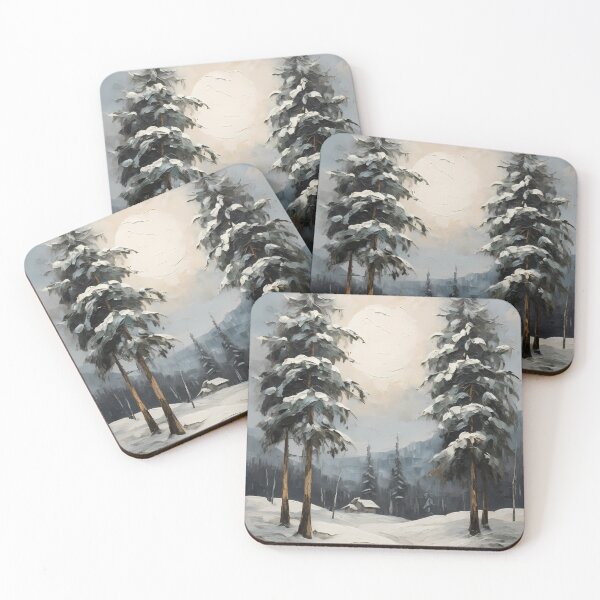 Item preview, A snowy landscape in the mountains, vintage oil painting designed and sold by CreativeSparkzz.