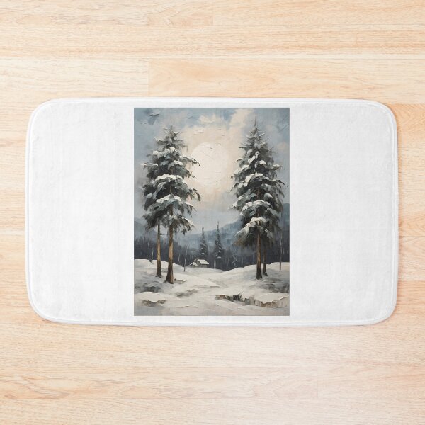 Item preview, A snowy landscape in the mountains, vintage oil painting designed and sold by CreativeSparkzz.