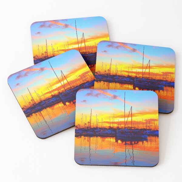 Item preview, Waikiki (Ala Wai) Boat Harbor/Marina at sunset designed and sold by R-F-B.