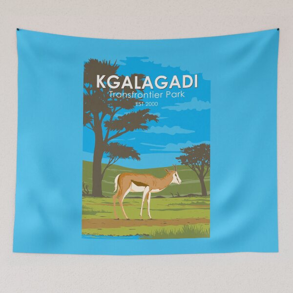 Item preview, Kgalagadi Transfrontier Park Travel Art Vintage designed and sold by KrisSidDesigns.
