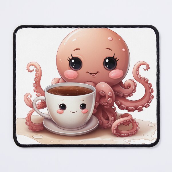 Item preview, Cute Funny Kawaii Coffee Cup Octopus designed and sold by JayCally.