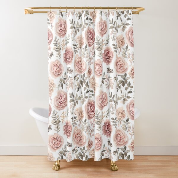 Custom Neutral Earthy Taupe Zigzag Art Stripes Shower Curtain