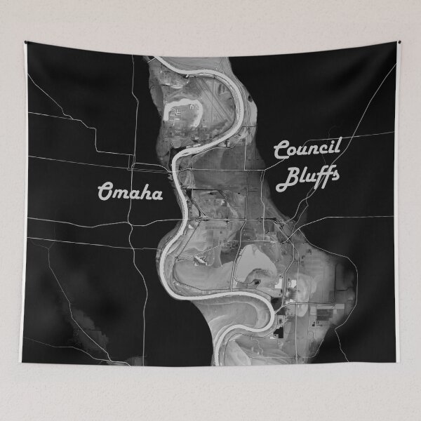 Item preview, Missouri River dividing Nebraska and Iowa, in negative designed and sold by DreamingBeetle.