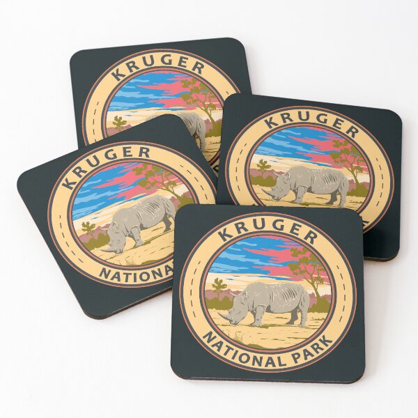 Item preview, Kruger National Park White Rhinoceros Travel Art Badge designed and sold by KrisSidDesigns.
