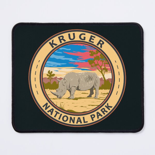 Item preview, Kruger National Park White Rhinoceros Travel Art Badge designed and sold by KrisSidDesigns.