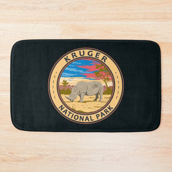 Item preview, Kruger National Park White Rhinoceros Travel Art Badge designed and sold by KrisSidDesigns.