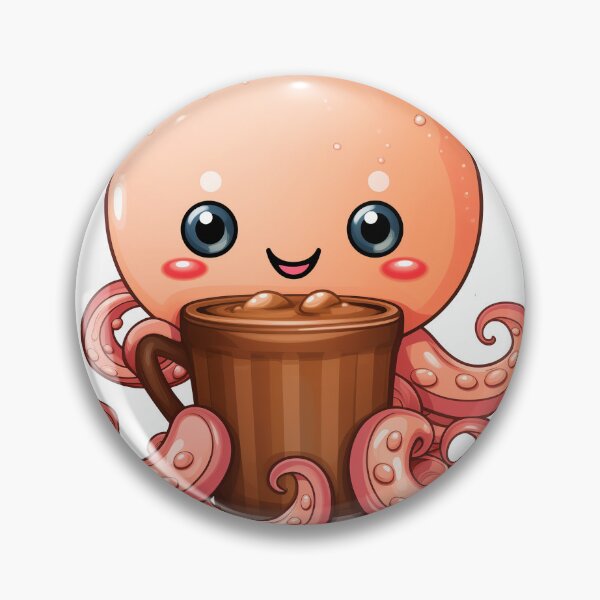 Item preview, Cute Funny Pink Kawaii Coffee Octopus designed and sold by JayCally.