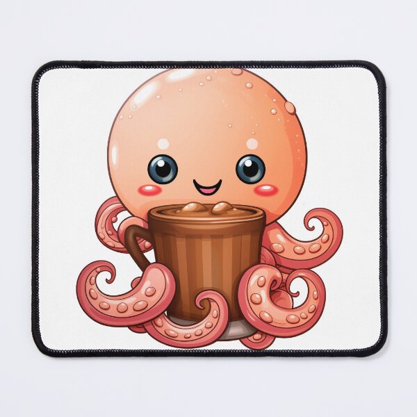 Item preview, Cute Funny Pink Kawaii Coffee Octopus designed and sold by JayCally.